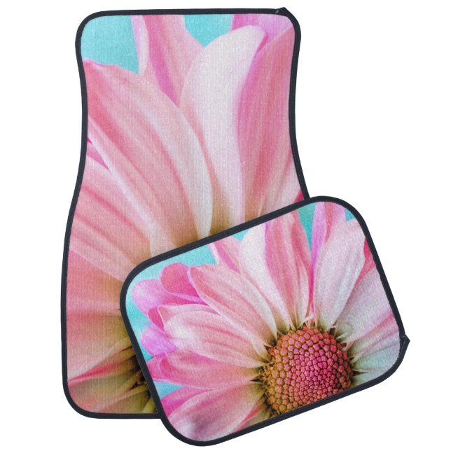 Beautiful Pink Flower Close Up Photo Car Floor Mat (Set)