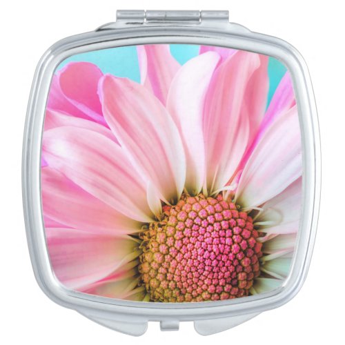  Beautiful Pink Flower Close Up Photo Compact Mirror