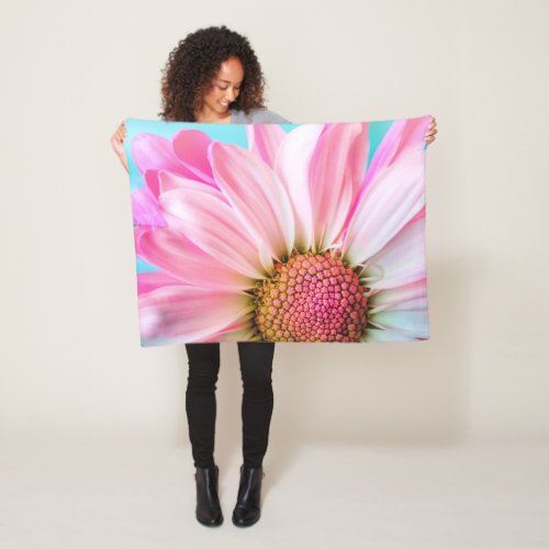 Beautiful Pink Flower Close Up Photo Fleece Blanket