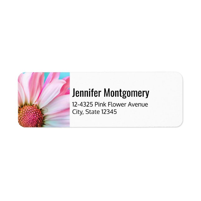 Beautiful Pink Flower Close Up Photo Label (Front)