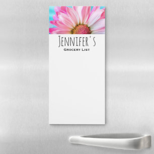 Beautiful Pink Flower Close Up Photo Magnetic Notepad