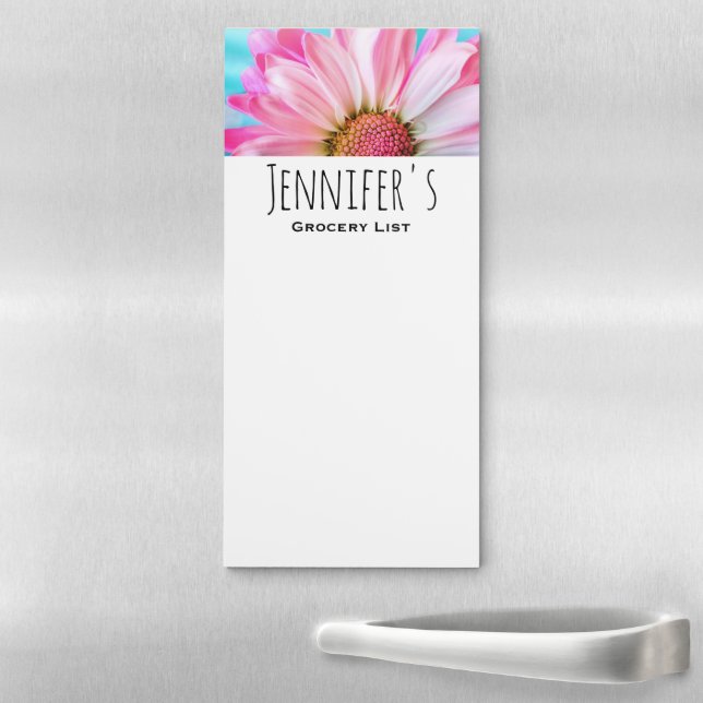 Beautiful Pink Flower Close Up Photo Magnetic Notepad (In Situ)