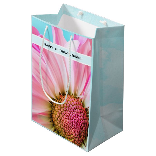 Beautiful Pink Flower Close Up Photo Medium Gift B Bag (Front Angled)