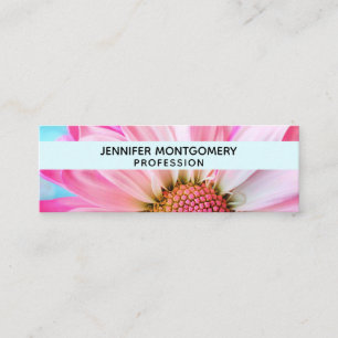 Beautiful Pink Flower Close Up Photo Mini Business Card