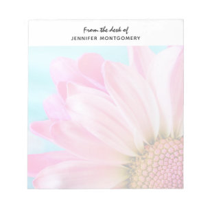 Beautiful Pink Flower Close Up Photo Notepad