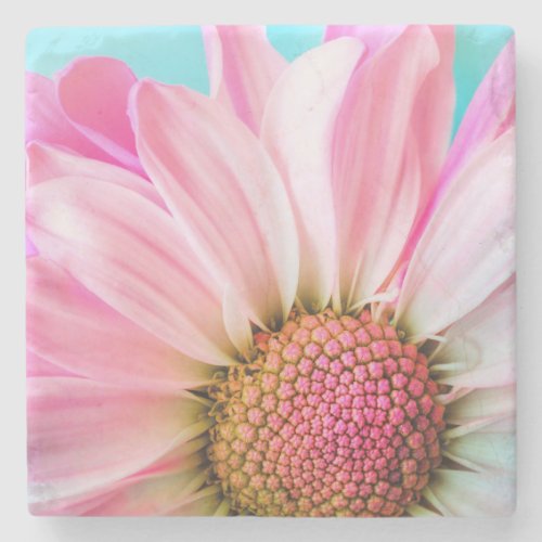 Beautiful Pink Flower Close Up Photo Stone Coaster