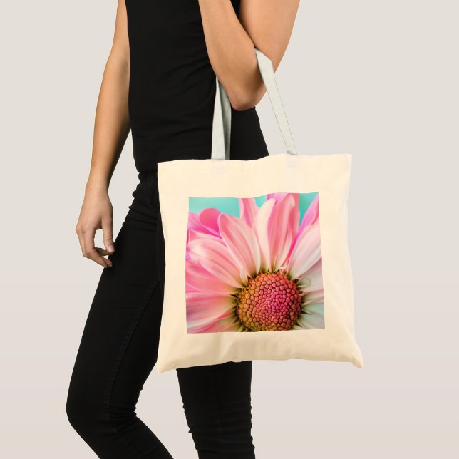 Beautiful Pink Flower Close Up Photo Tote Bag (Front (Product))