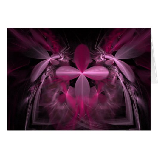 Beautiful Pink Flower Fractal Cards (Front Horizontal)