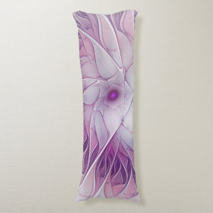 Beautiful Pink Flower Modern Abstract Fractal Art Body Pillow