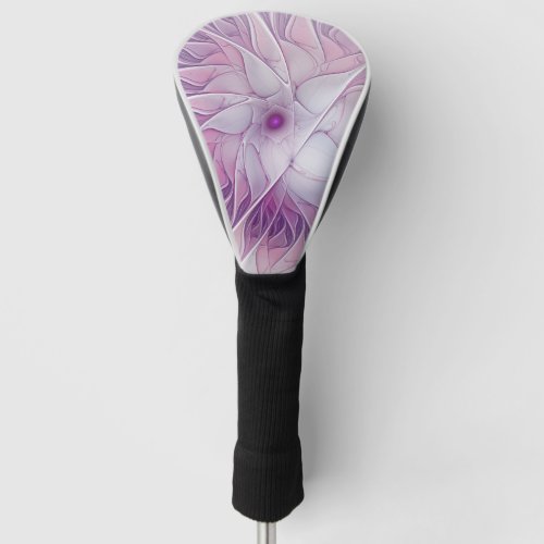Beautiful Pink Flower Modern Abstract Fractal Art Golf Head Cover