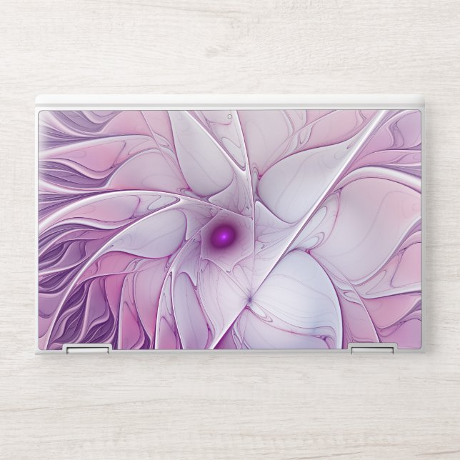 Beautiful Pink Flower Modern Abstract Fractal Art HP Laptop Skin (Front)