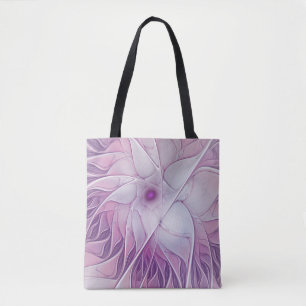 Beautiful Pink Flower Modern Abstract Fractal Art Tote Bag