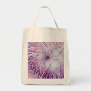 Beautiful Pink Flower Modern Abstract Fractal Art Tote Bag