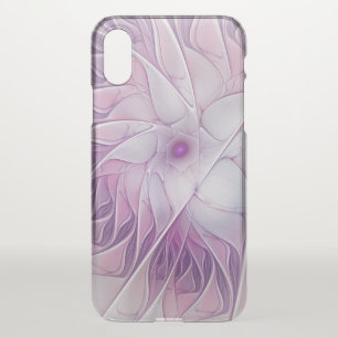 Beautiful Pink Flower Modern Abstract Fractal Art iPhone X Case
