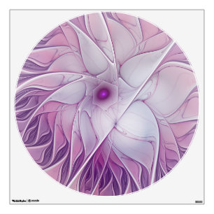 Beautiful Pink Flower Modern Abstract Fractal Art Wall Decal