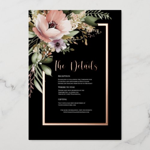 Beautiful Pink Flower on Rose Gold Details Card