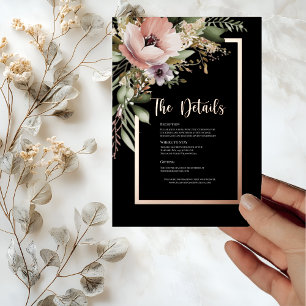 Beautiful Pink Flower on Rose Gold Details Card