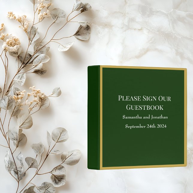 Beautiful Pink Flower on Rose Gold Guest Book  3 Ring Binder (Creator Uploaded)