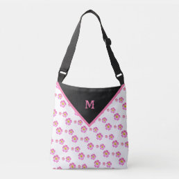 Beautiful Pink Flower Pattern Crossbody Bag