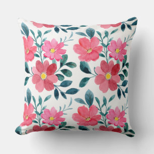 Beautiful pink flower pattern  throw pillow
