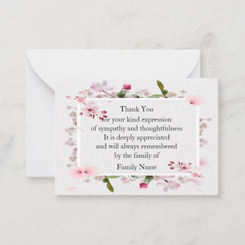 Beautiful Pink Flower Thank You Card