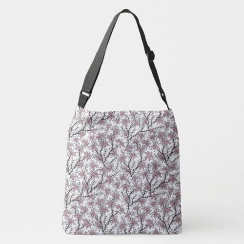 beautiful pink flowers crossbody bag