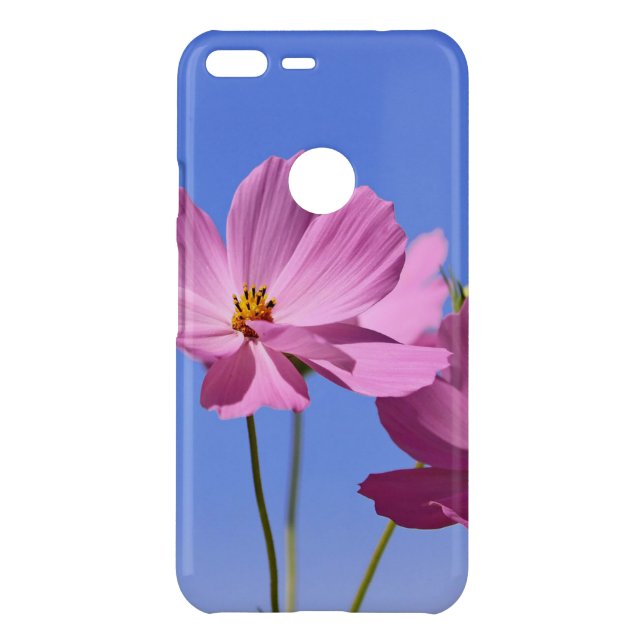beautiful pink flowers hugging a clear blue sky uncommon google pixel XL case (Back)