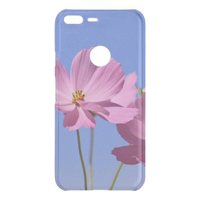 beautiful pink flowers hugging a clear blue sky uncommon google pixel XL case (Back)