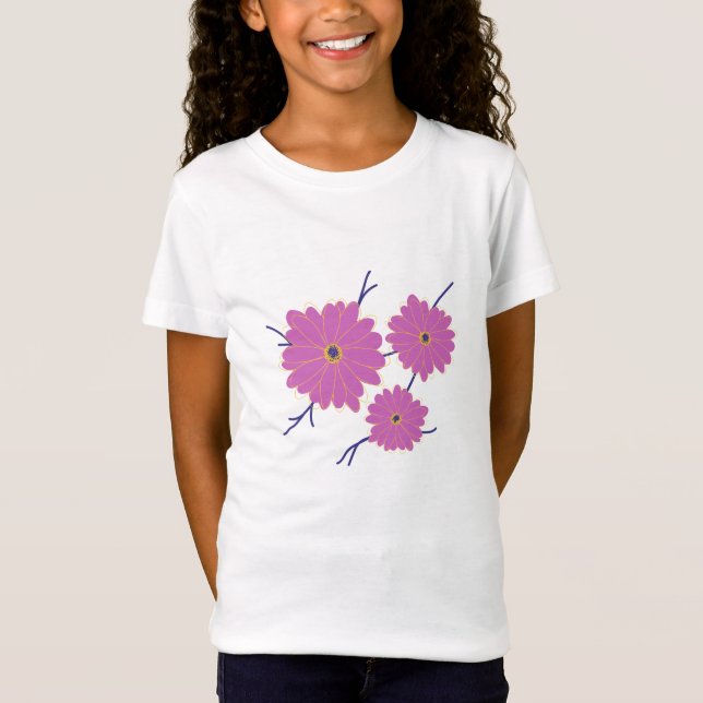 Beautiful Pink Flowers T-Shirt (Front)