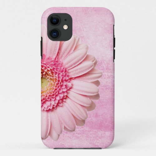 Beautiful Pink Gerbera Daisy Vintage iPhone 11 Case