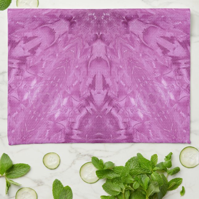 Beautiful Pink Girl Lace Kaleidoscope Pattern Kitchen Towel (Folded)