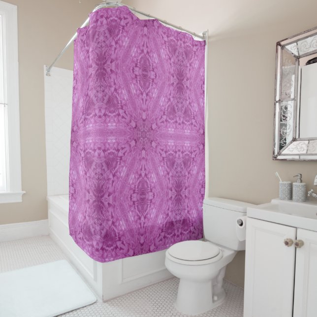 Beautiful Pink Girl Lace Kaleidoscope Pattern Shower Curtain (In Situ)