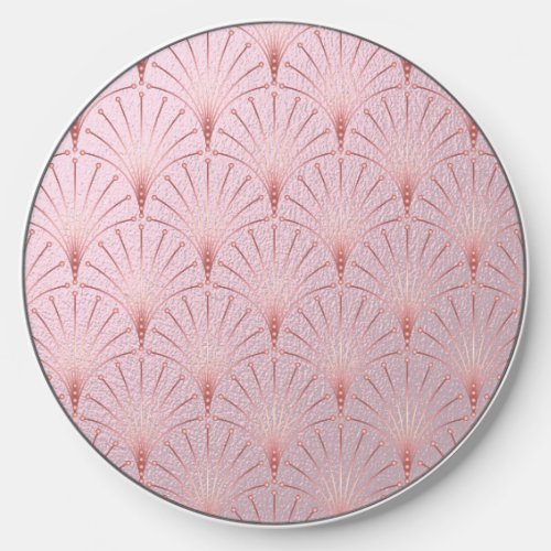 Beautiful pink gold art deco pattern vintage chi wireless charger 