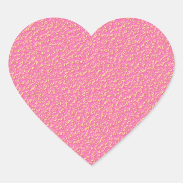 BEAUTIFUL PINK GOLD MODERN TRENDY ABSTRACT HEART STICKER (Front)