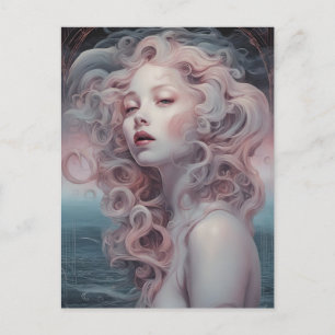 Beautiful Pink Hair Mermaid Postcard