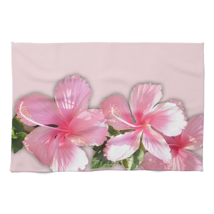 Beautiful Pink Hawaiian Hibiscus Flowers Kitchen Towels