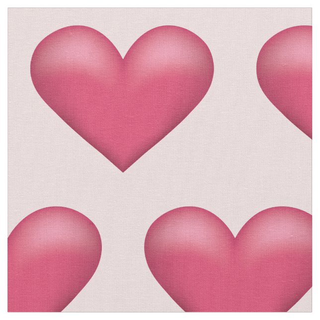 Beautiful Pink Hearts Cute Valentine's Day Pattern Fabric (Close Up)