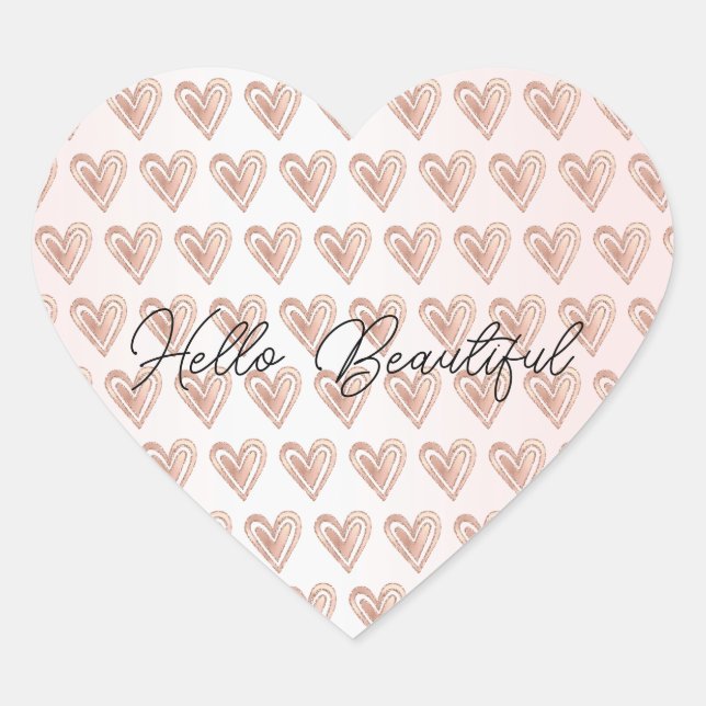 Beautiful Pink Hearts Heart Sticker (Front)