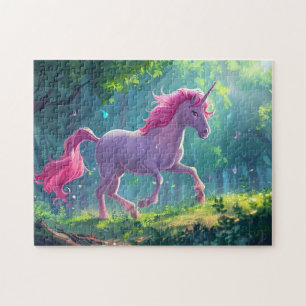 beautiful pink horse unicorn cartoon  jigsaw puzzle