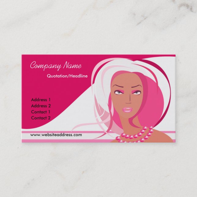 Beautiful Pink Lady Business Cards (Front)