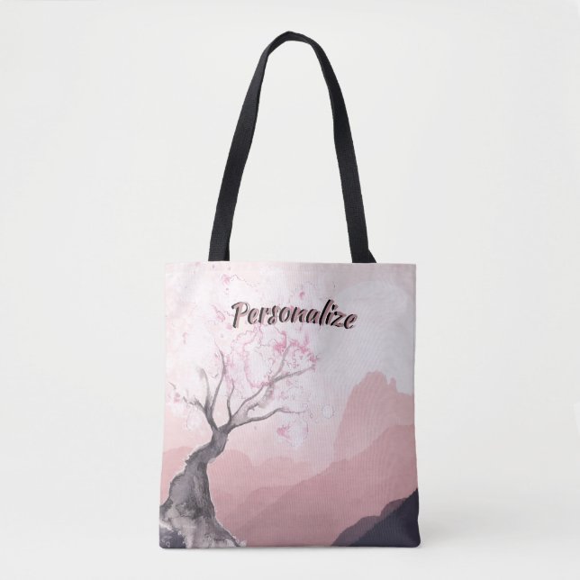 Beautiful Pink Landscape Surreal Nature Tote Bag (Front)