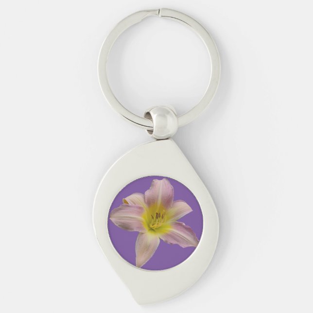 Beautiful pink lily  keychain (Front)