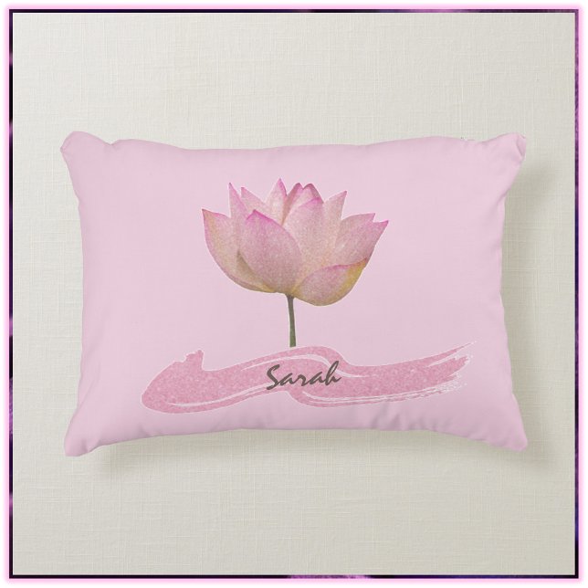 Beautiful Pink Lotus Flower  Accent Pillow (Creator Uploaded)