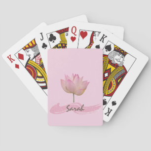 Beautiful Pink Lotus Flower Poker Cards