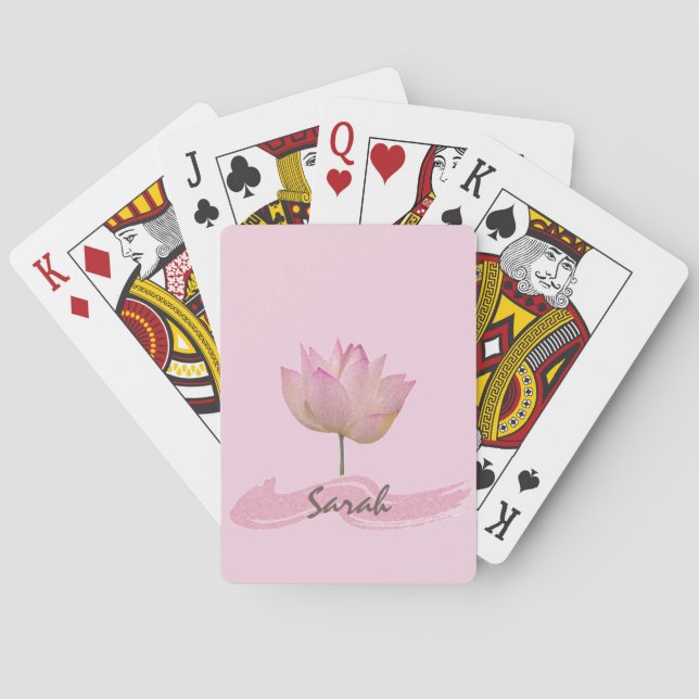 Beautiful Pink Lotus Flower Poker Cards (Back)