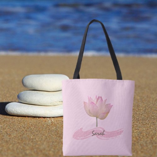 Beautiful Pink Lotus Flower Tote Bag