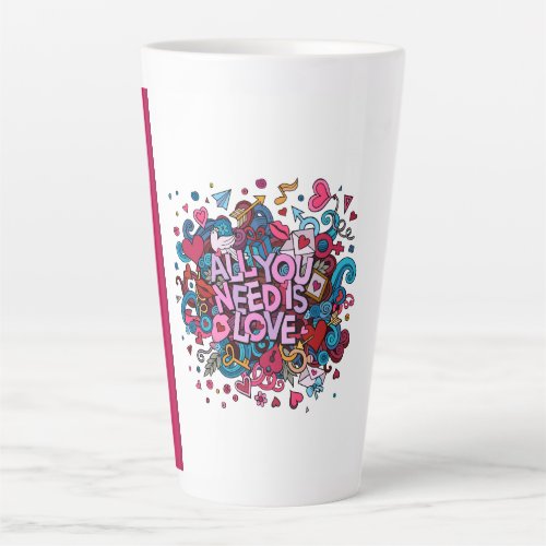 Beautiful Pink Love Valentines Day Latte Mug Latte Mug