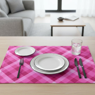 Beautiful Pink Magenta Plaid Cloth Placemat