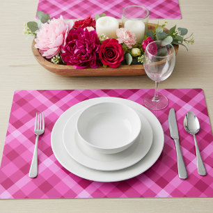 Beautiful Pink Magenta Plaid Laminated Placemat