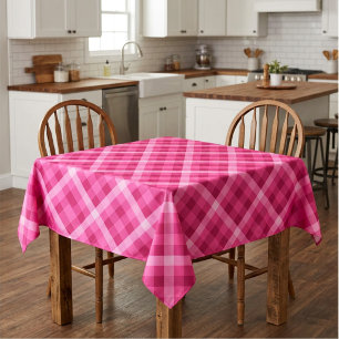 Beautiful Pink Magenta Plaid Small Tablecloth
